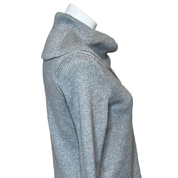 Karl Lagerfeld metallic silver cowl neck sweater size S - Picture 6 of 16